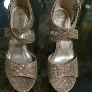 Gold Glitter Rampage Heels